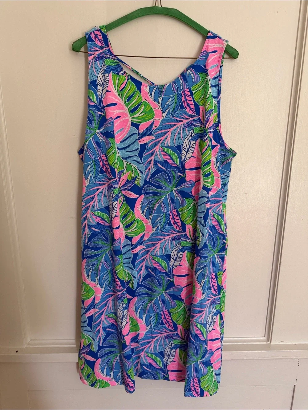 Lilly Pulitzer Kristen Dress XL Tropical Print Shift Dress - Blue, Pink & Green - Picture 3 of 7